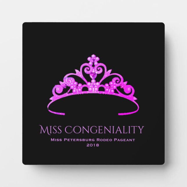 Miss America Rodeo Crown Congeniality Plaque (Front)