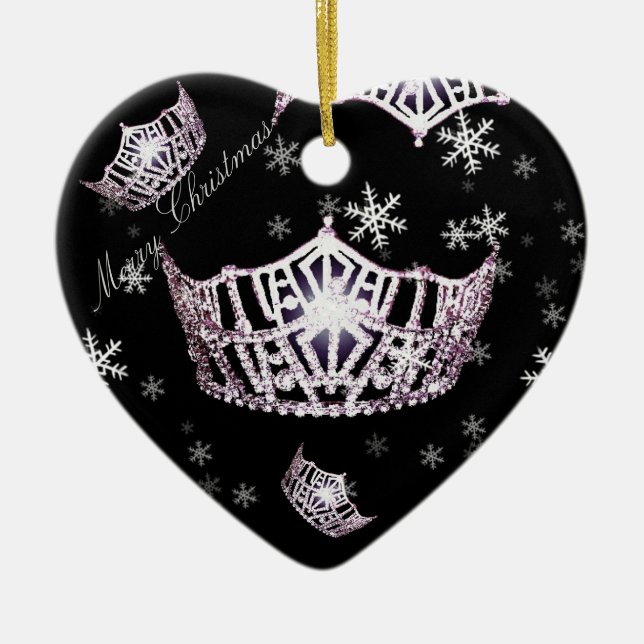 Miss America Silver Crown Christmas Ornament (Front)