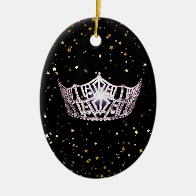 Miss America Silver Crown Christmas Ornament (Front)