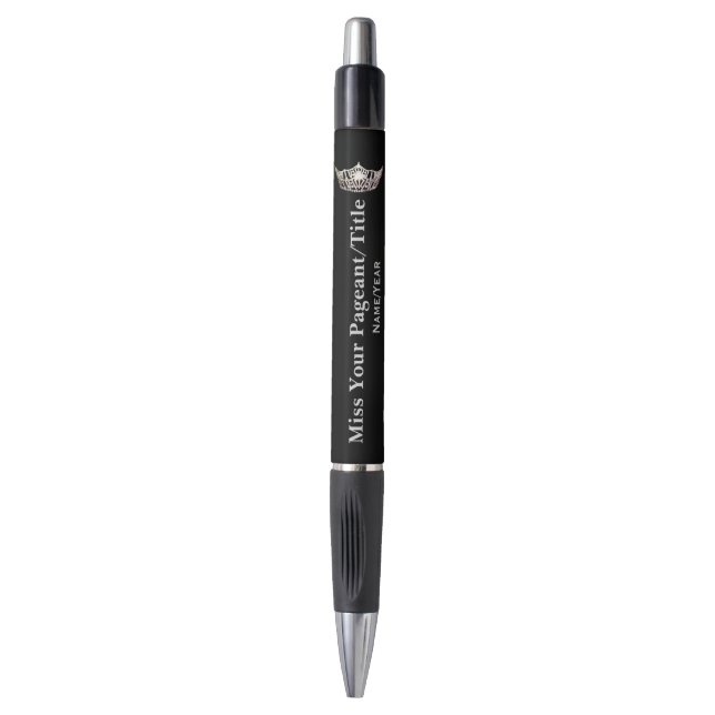 Miss America Silver Crown Custom Ink Pen (Front Vertical)