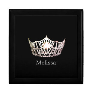 Miss America Silver Crown Custom Name Jewellery Bo Gift Box