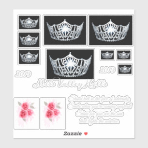 Miss America Silver Crown Custom Stickers