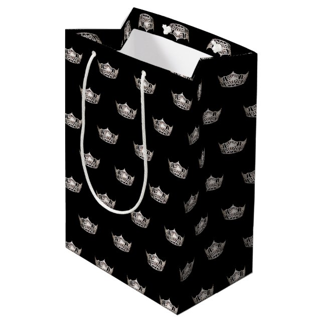 Miss America Silver Crown Gift Bag (Back Angled)