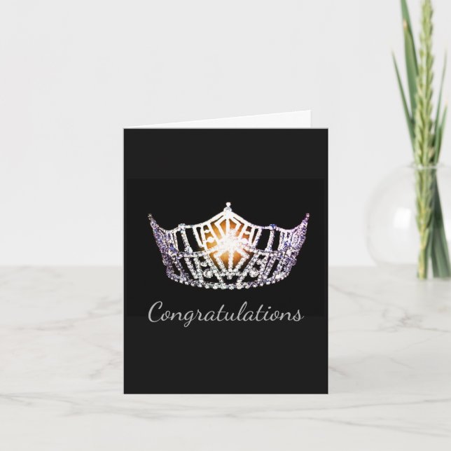 Miss America Silver Crown Greeting Card-Congrats Card (Front)
