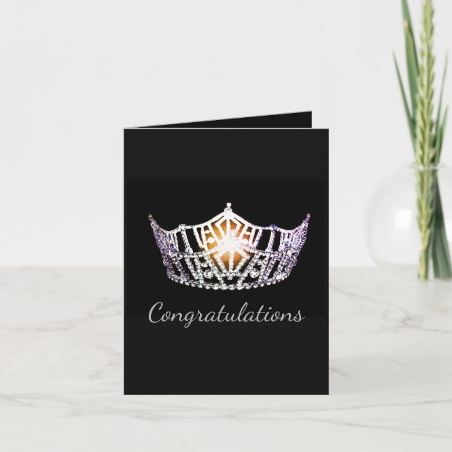 Miss America Silver Crown Greeting Card-Congrats Card (Front)