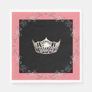 Miss America Silver Crown Luncheon Paper Napkin