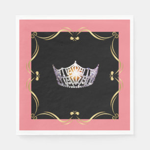 Miss America Silver Crown Luncheon Paper Napkin