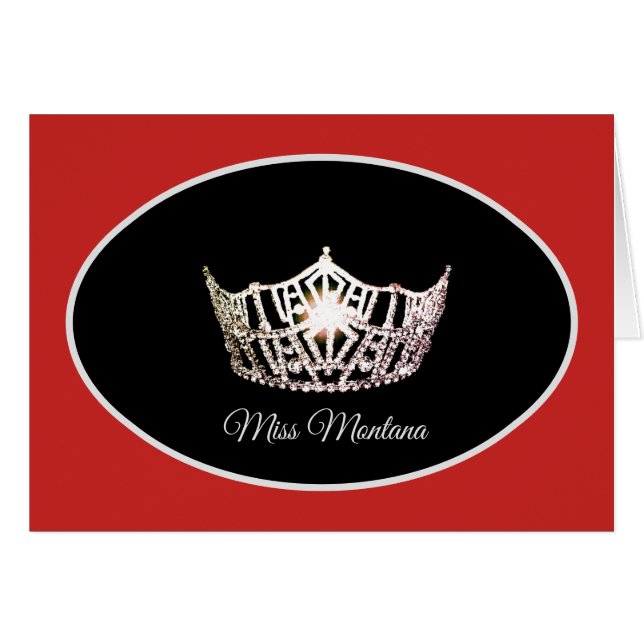 Miss America Silver Crown Note Card-Red (Front Horizontal)