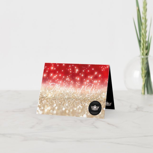 Miss America Silver Crown Note Card Thinking Of (Front)