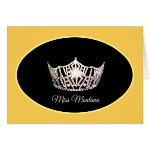Miss America Silver Crown Note Card-Yellow