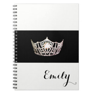 Miss America Silver Crown Notebook- Custom Name Notebook