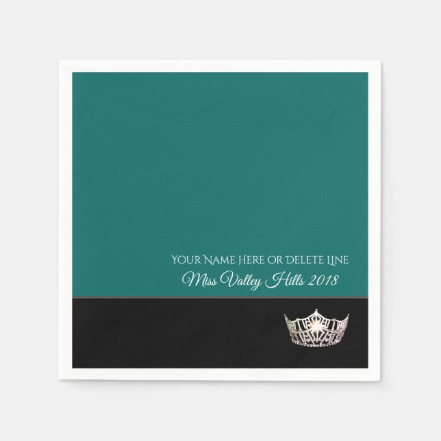 Miss America Silver Crown Paper Napkins (Front)