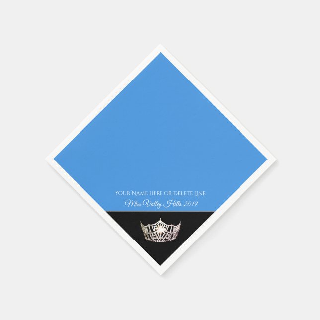 Miss America Silver Crown Paper Napkins (Corner)