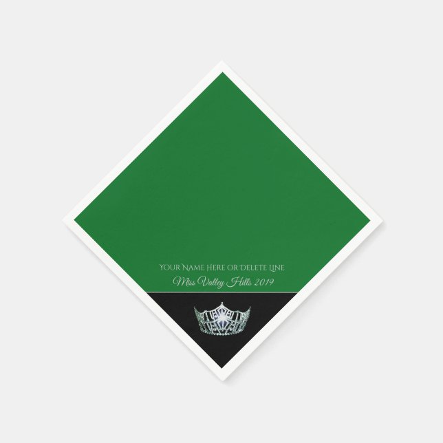 Miss America Silver Crown Paper Napkins (Corner)