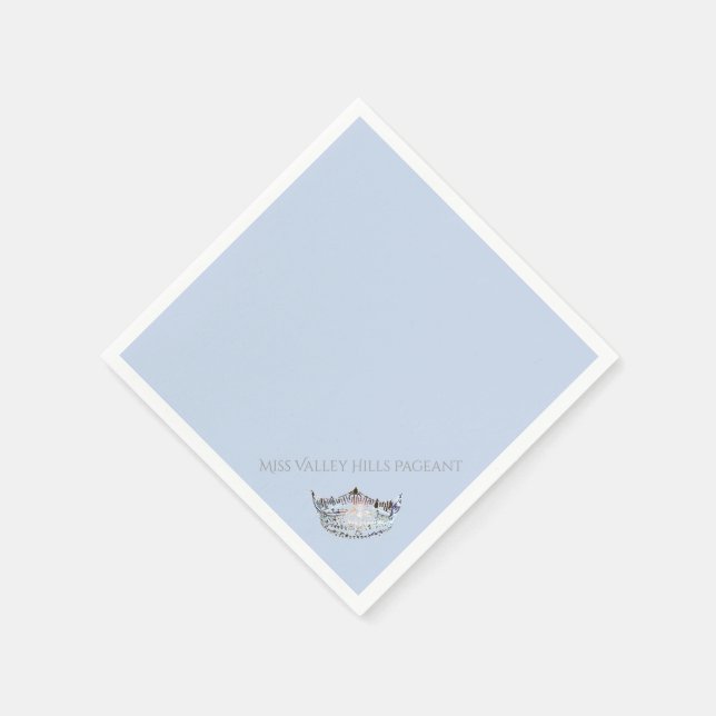 Miss America Silver Crown Paper Napkins (Corner)