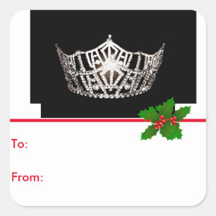 Miss America Silver Crown Peel & Stick Gift Tags