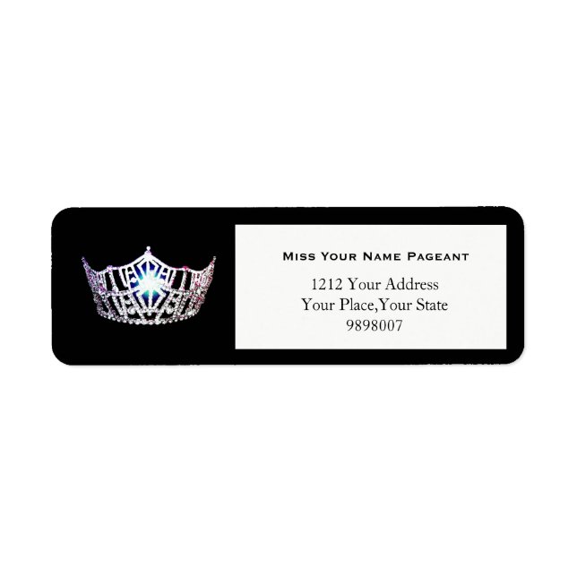 Miss America Silver Crown Return Address Labels (Front)
