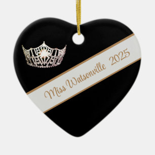 Miss America Silver Crown & Sash Ornament