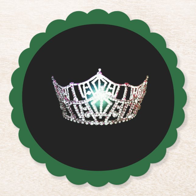 Miss America Silver Crown Sclpd Paper Coasters (Front)