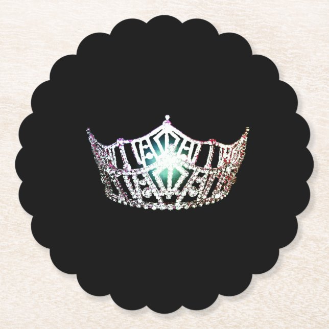 Miss America Silver Crown Sclpd Paper Coasters (Front)