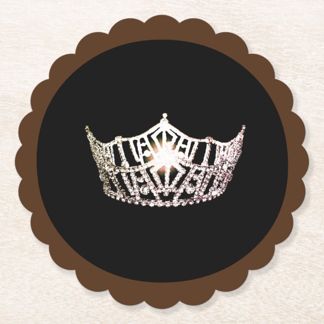 Miss America Silver Crown Sclpd Paper Coasters (Front)