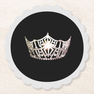 Miss America Silver Crown Sclpd Paper Coasters