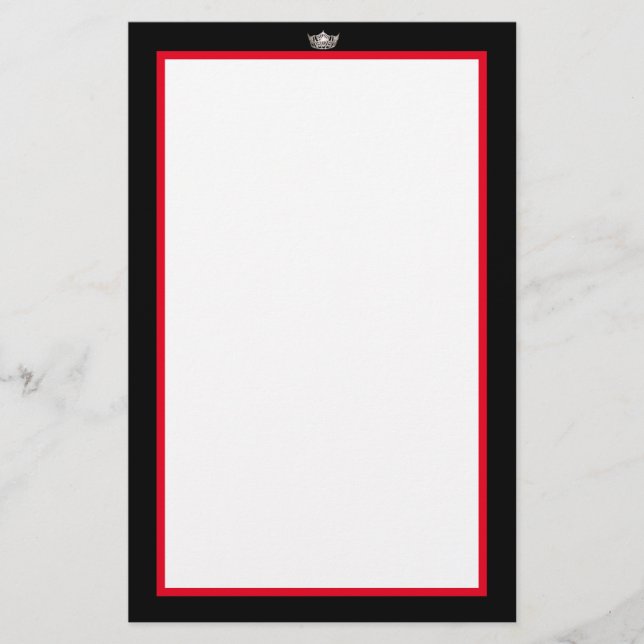 Miss America Silver Crown Stationery Paper (Front)