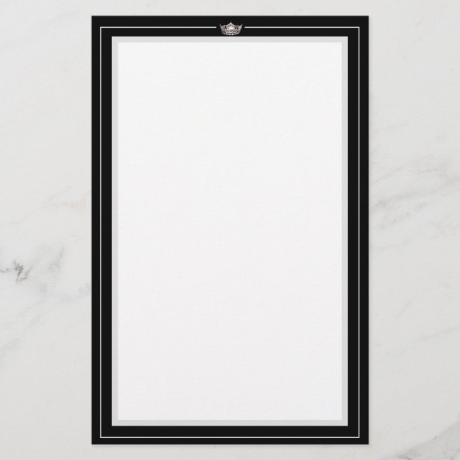 Miss America Silver Crown Stationery Paper (Front)