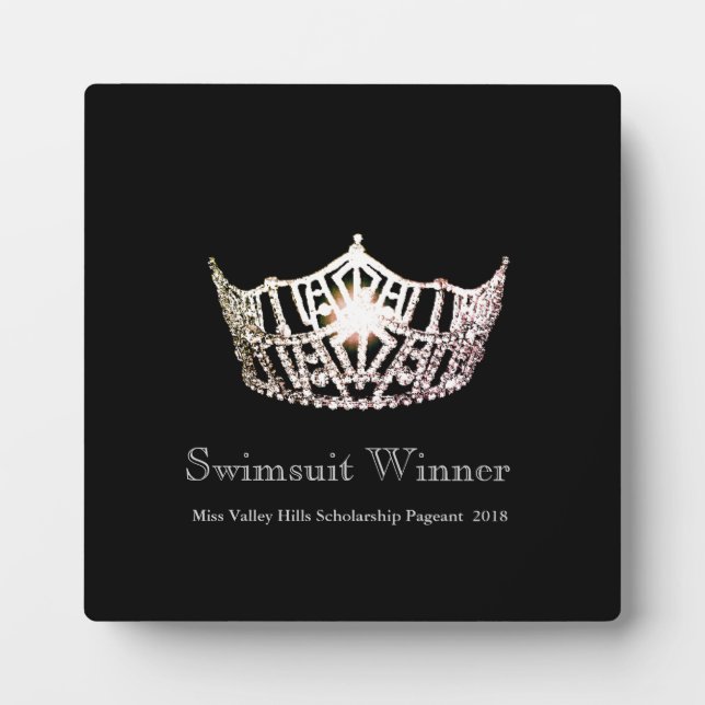 Miss America Silver Crown Swimsuit Winner Plaque (Front)