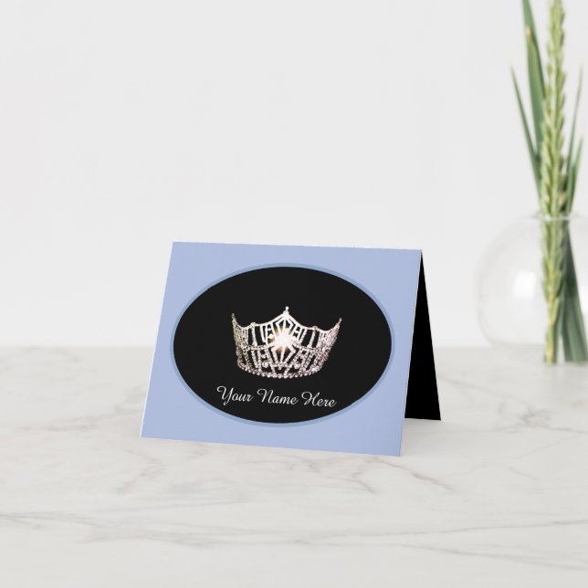 Miss America Silver Crown Thank You Card- Lt Blue Card (Front)