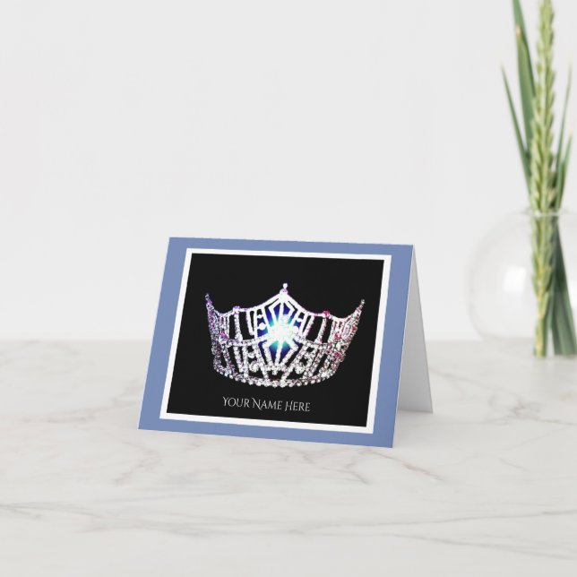 Miss America Silver Crown Thank You Card-Printed (Front)