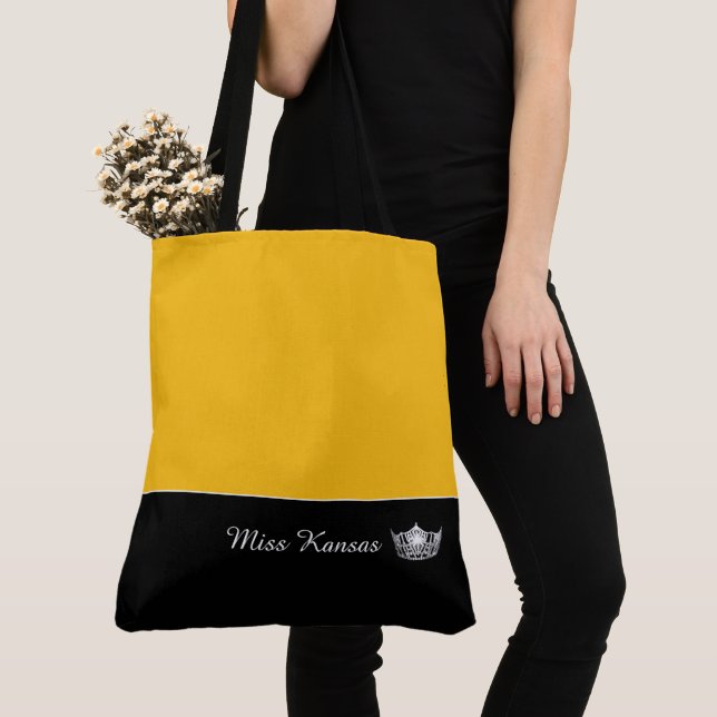 Miss America Silver Crown Tote Bag-Large (Close Up)