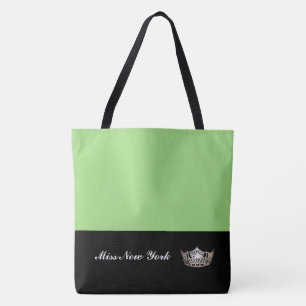 Miss America Silver Crown Tote Bag-Large Apple Bag