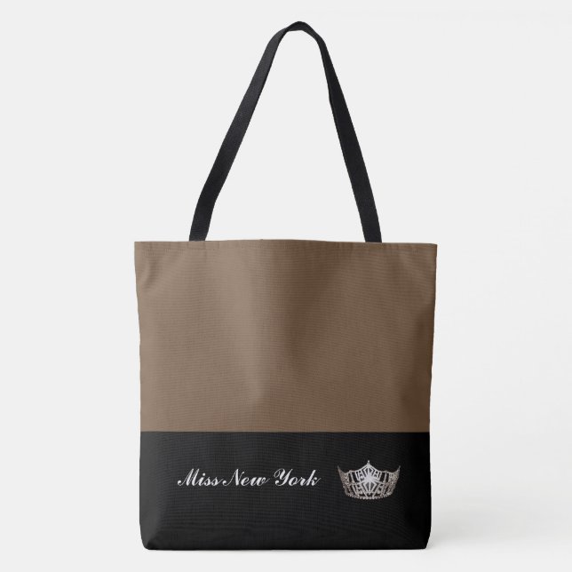 Miss America Silver Crown Tote Bag-Large Brownie (Front)