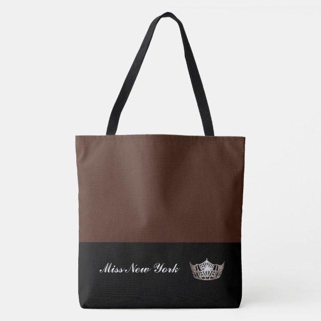 Miss America Silver Crown Tote Bag-Large BT Sienna (Front)