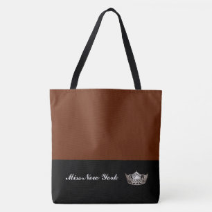 Miss America Silver Crown Tote Bag-Large Cinnamon