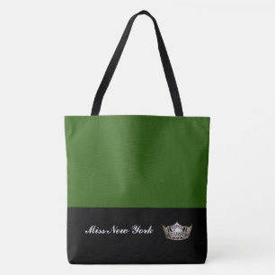 Miss America Silver Crown Tote Bag-Large Emerald Bag