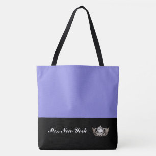 Miss America Silver Crown Tote Bag-Large Lavender Bag