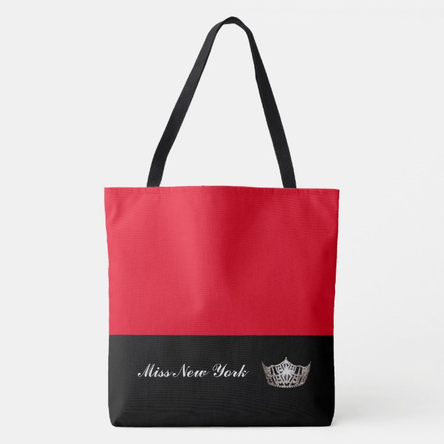 Miss America Silver Crown Tote Bag-Large Red (Front)