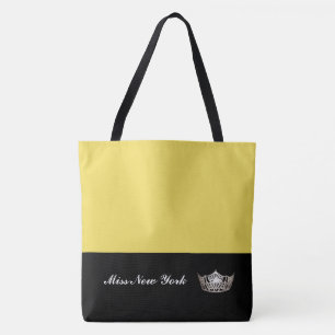 Miss America Silver Crown Tote Bag-Large Yellow Bag