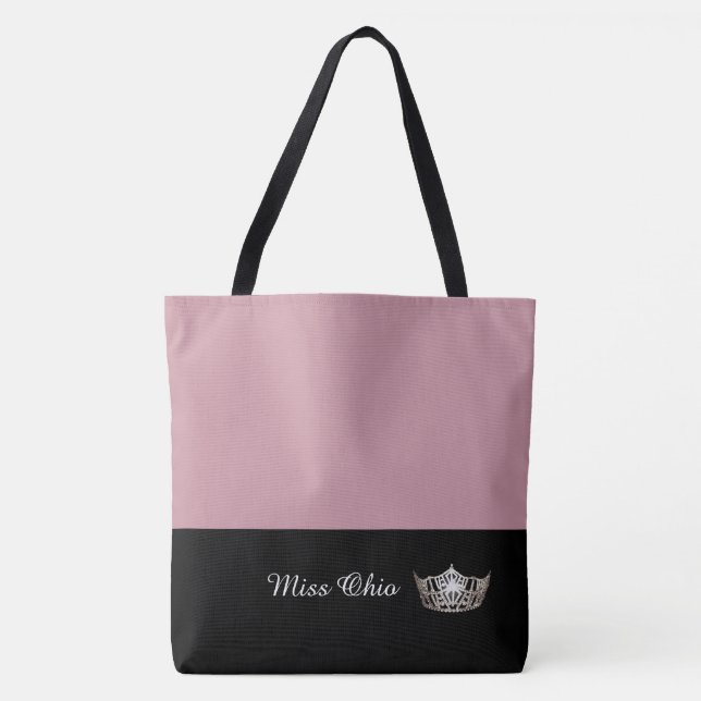 Miss America Silver Crown Tote Bag LRGE Mauve (Front)