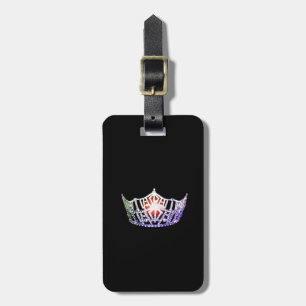 Miss America Silver Mlt Crown Luggage Tag-Vertical Tag