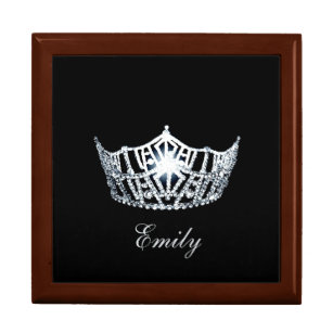 Miss America SILVR Crown Personal Name Jewerly Box