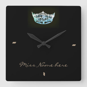 Miss America style Aqua Crown Clock