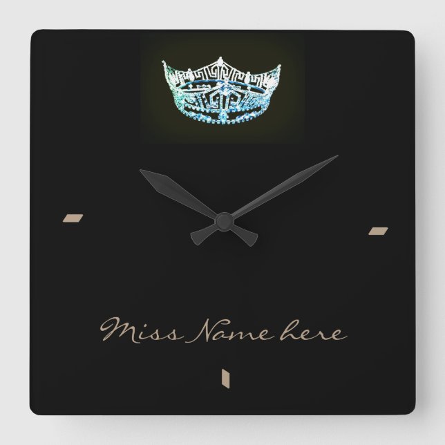 Miss America style Aqua Crown Clock (Front)