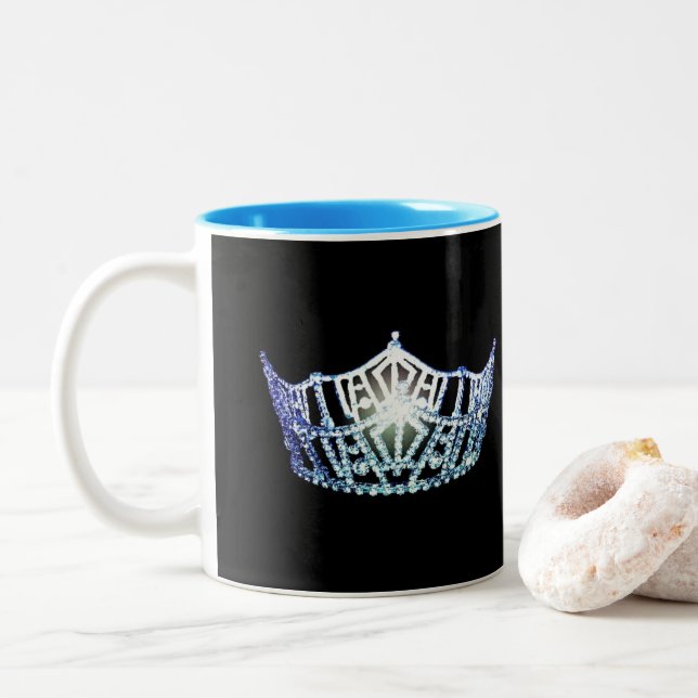 Miss America style Bby Blue Crown  Mug (With Donut)