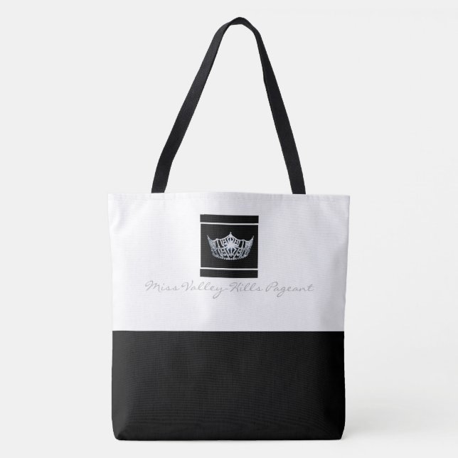 Miss America style Black Bottom Crown Tote Bag (Front)