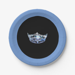 Miss America style Blue Crown 7" Paper Plates