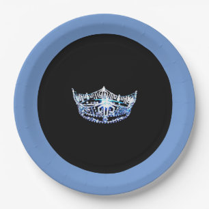 Miss America style Blue Crown 9" Paper Plates