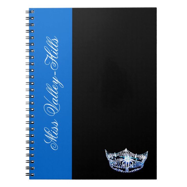 Miss America style Blue Crown Notebook (Front)